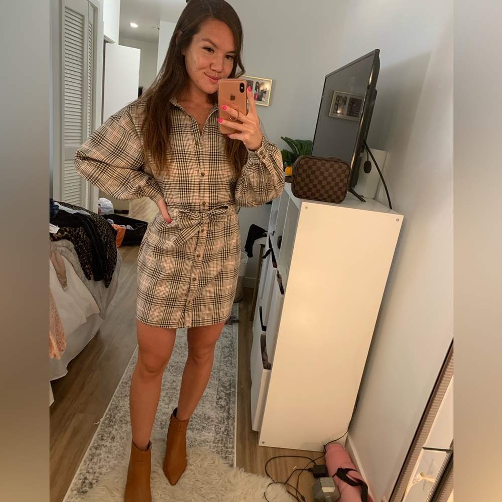 In The Style Plaid Shirt Dress size 8